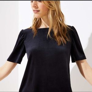 Elegant Velvet Subtle Puff Sleeve Top XS